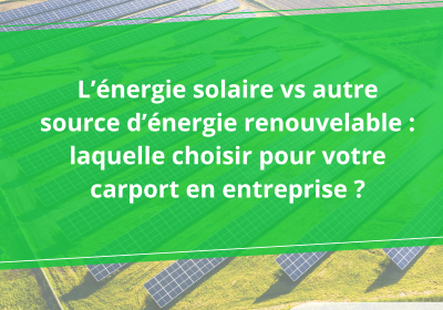 Énergie solaire vs autres énergies renouvelables : laquelle choisir pour votre carport d'entreprise